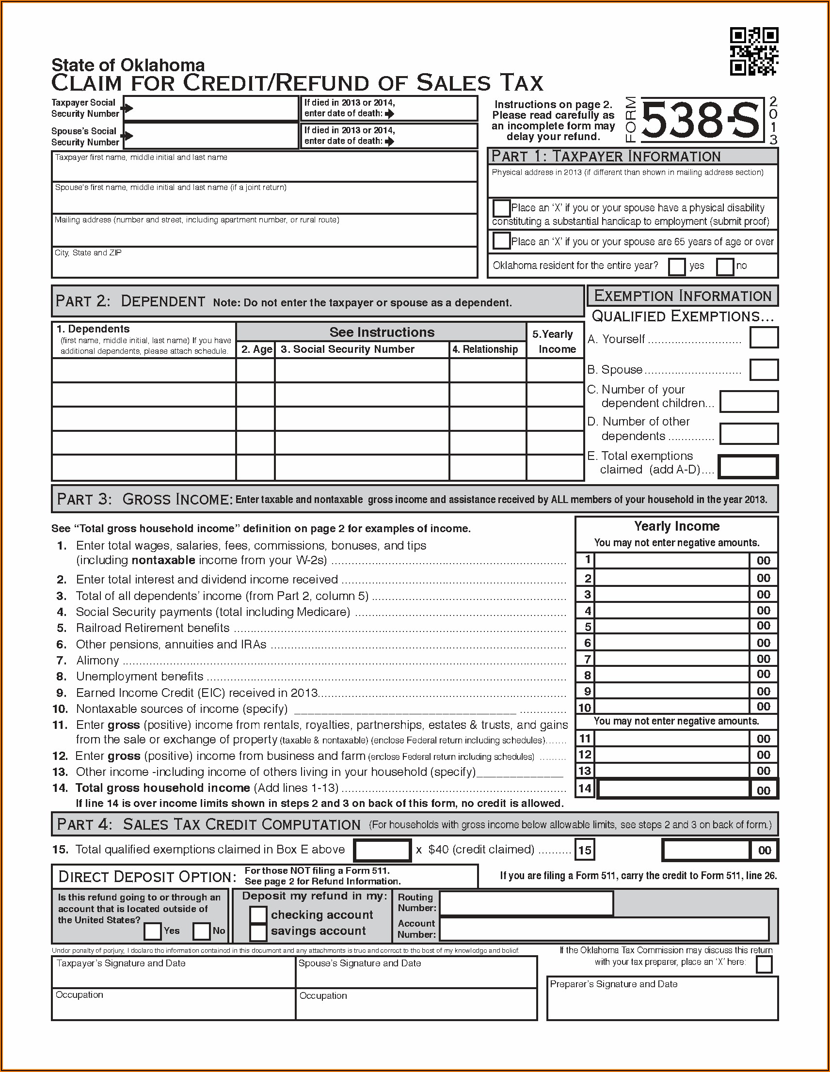 2013 Oklahoma State Tax Forms