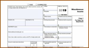 2019 Federal Form 1099 Misc