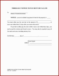 3 Day Pay Or Quit Notice Form