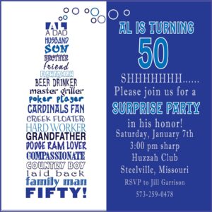 50th Birthday Invitation Message Sample