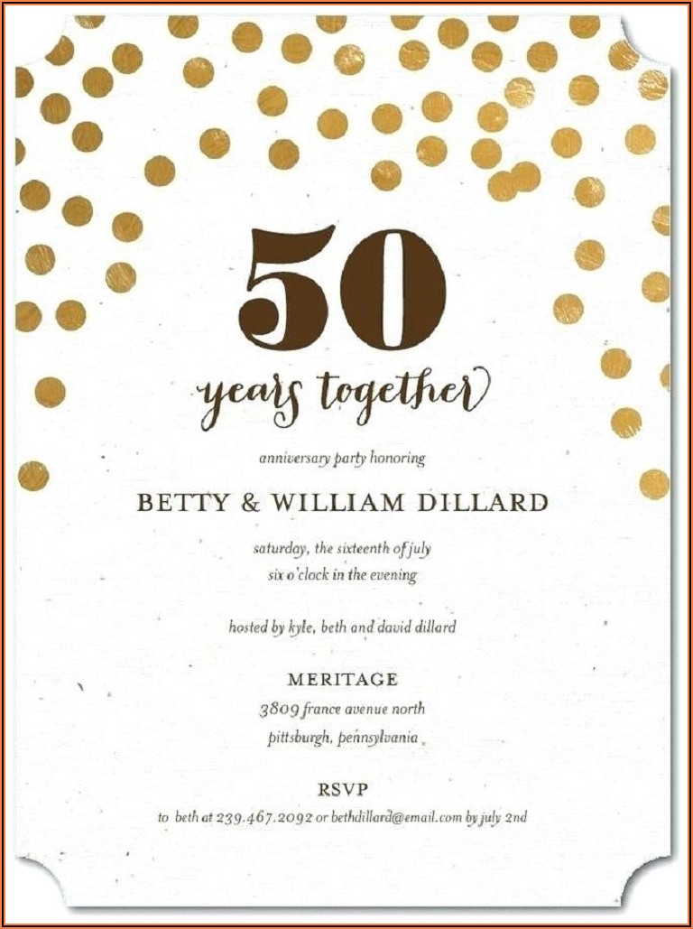 50th Wedding Anniversary Announcement Template