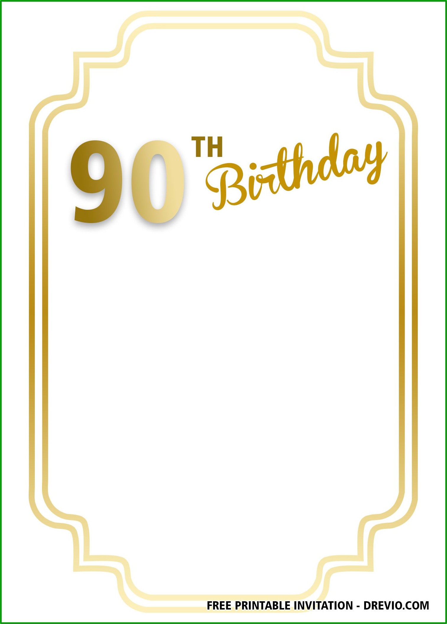 90th Birthday Invitation Template Free