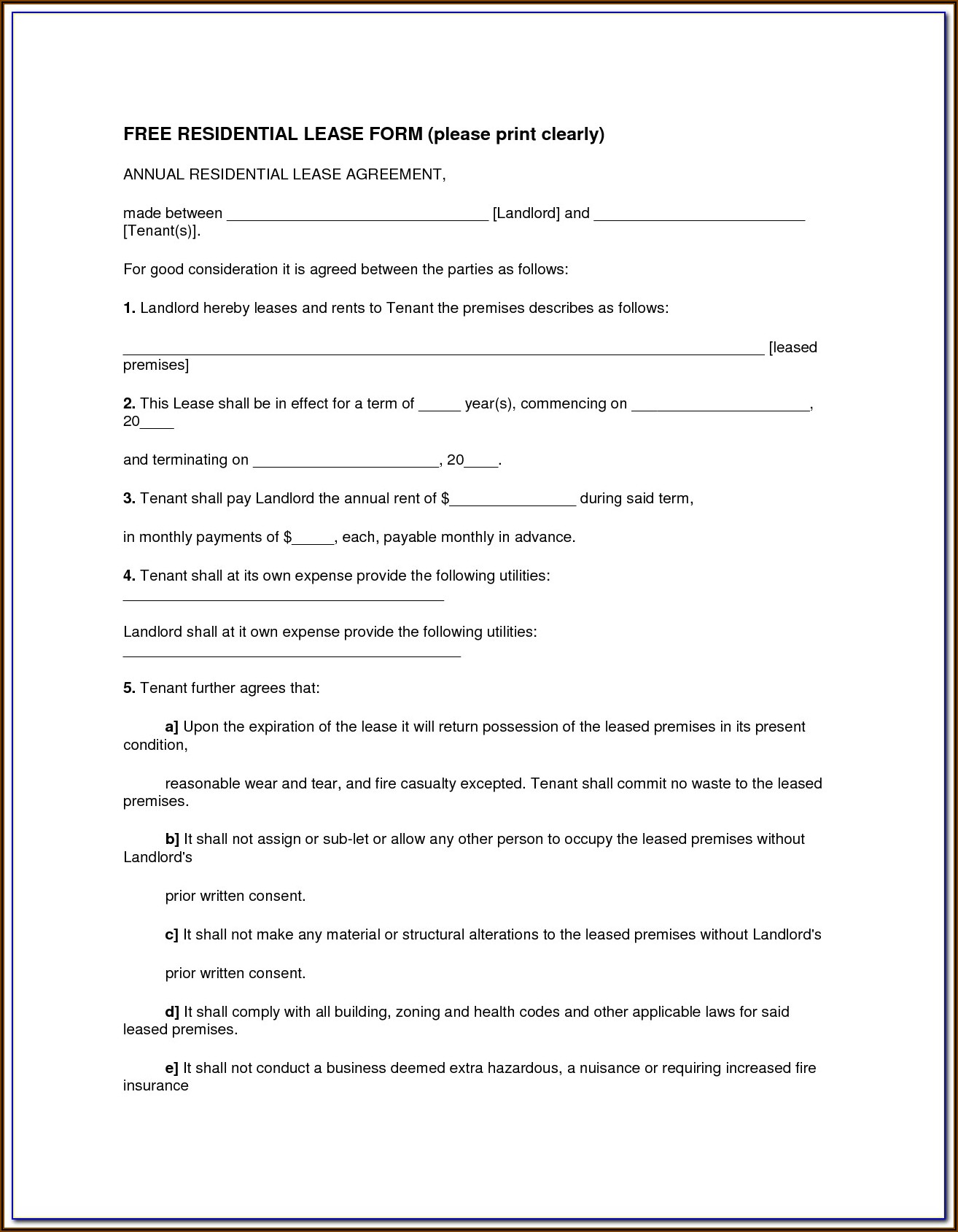 Agriculture Land Lease Agreement Format In Word