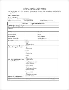 Alberta Rental Forms