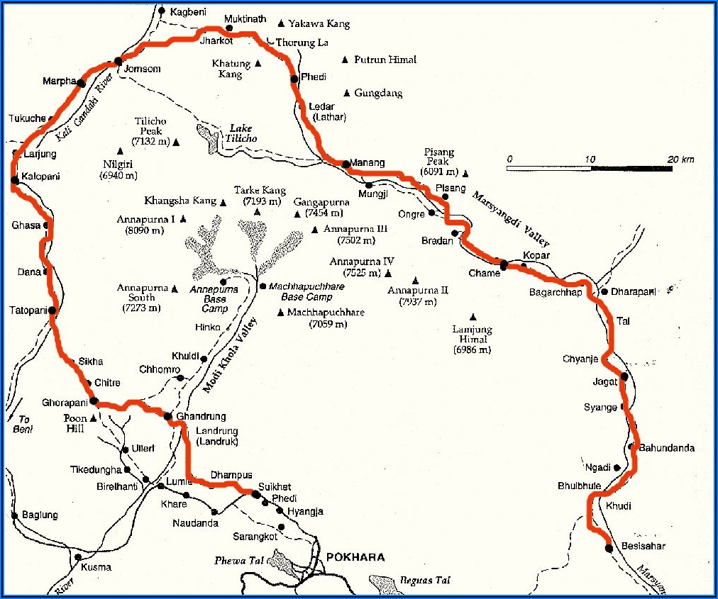 Annapurna Trekking Map