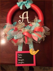 Baby Announcement Door Wreath