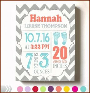 Baby Birth Announcement Canvas