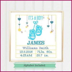 Baby Birth Announcement Cross Stitch Pattern Free