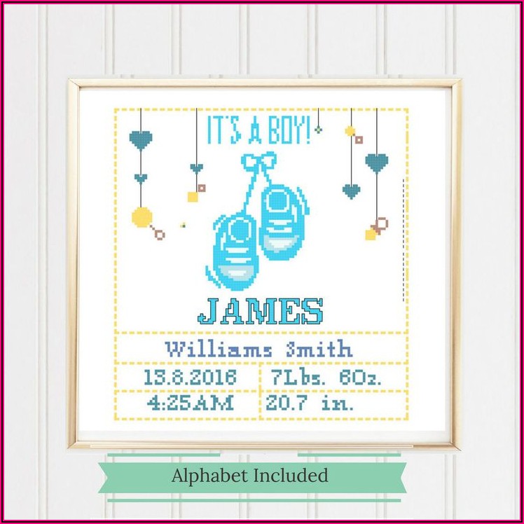Baby Birth Announcement Cross Stitch Pattern Free