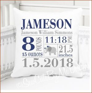 Baby Birth Announcement Pillow