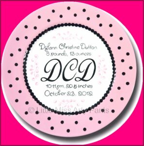 Baby Birth Announcement Plates