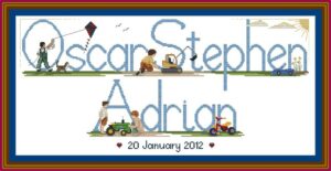 Baby Boy Birth Announcement Cross Stitch