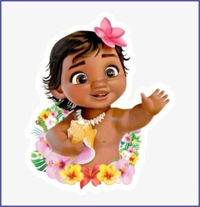 Baby Moana Birthday Invitations
