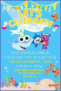 Baby Shark Birthday Invitations Free