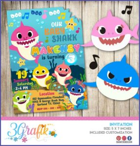 Baby Shark Birthday Invitations Online
