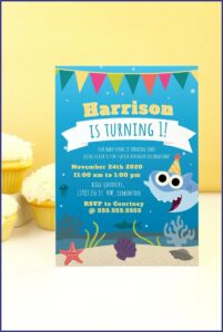 Baby Shark Birthday Invitations Template
