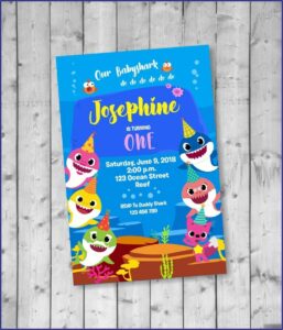 Baby Shark First Birthday Invitations