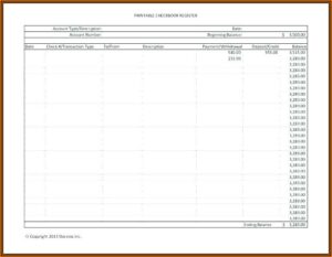 Balance Checkbook Form