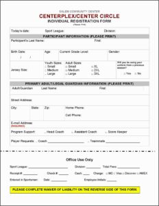 Baseball Registration Form Template
