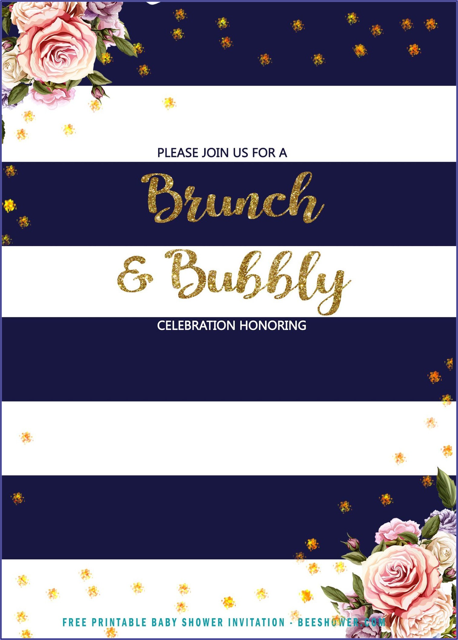 Brunch And Bubbly Birthday Invitations