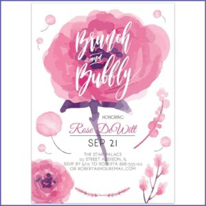 Brunch And Bubbly Shower Invitations