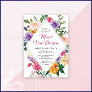 Burgundy And Blush Bridal Shower Invitations