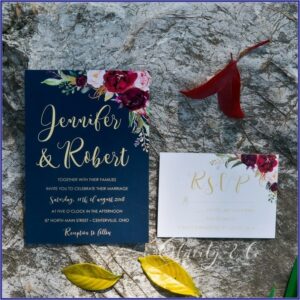 Burgundy And Blush Wedding Invitations