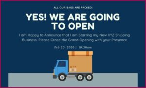 Business Opening Announcements Wording