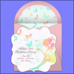 Butterfly 1st Birthday Invitations Free