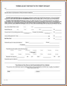 California 3 Day Notice To Pay Or Quit Form Pdf