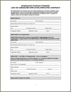 Caregiver Agreement Template
