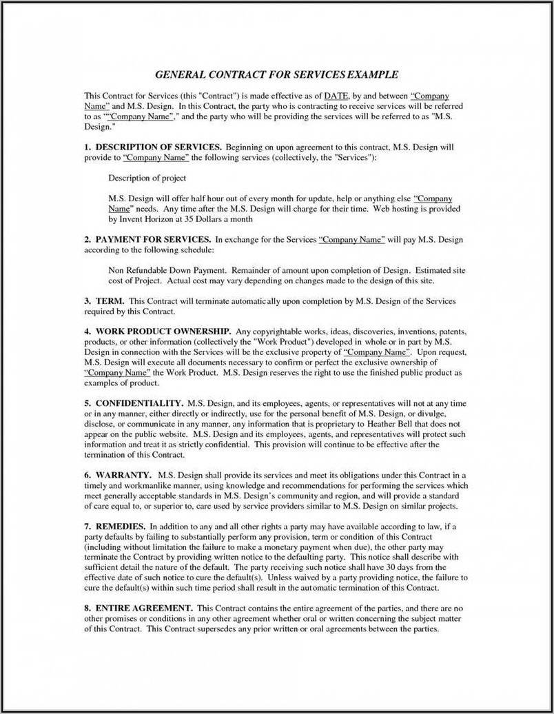 Caregiver Service Agreement Template