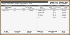 Check Stub Sample Free