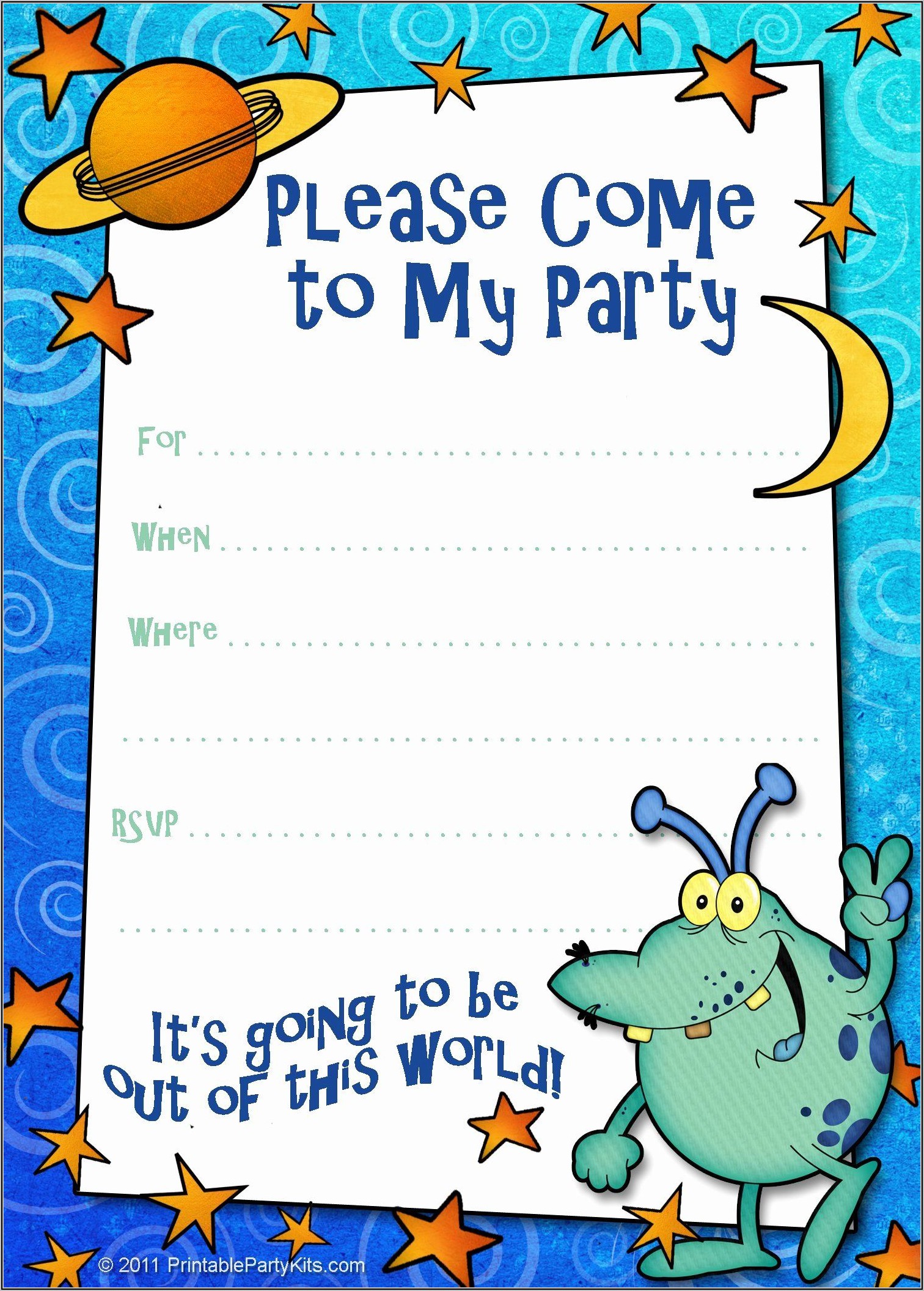 Child Birthday Party Invitation Template