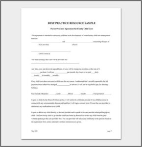 Childcare Registration Form Template