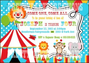 Circus Birthday Party Invitation Templates