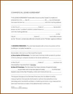 Commercial Lease Agreement Pdf India