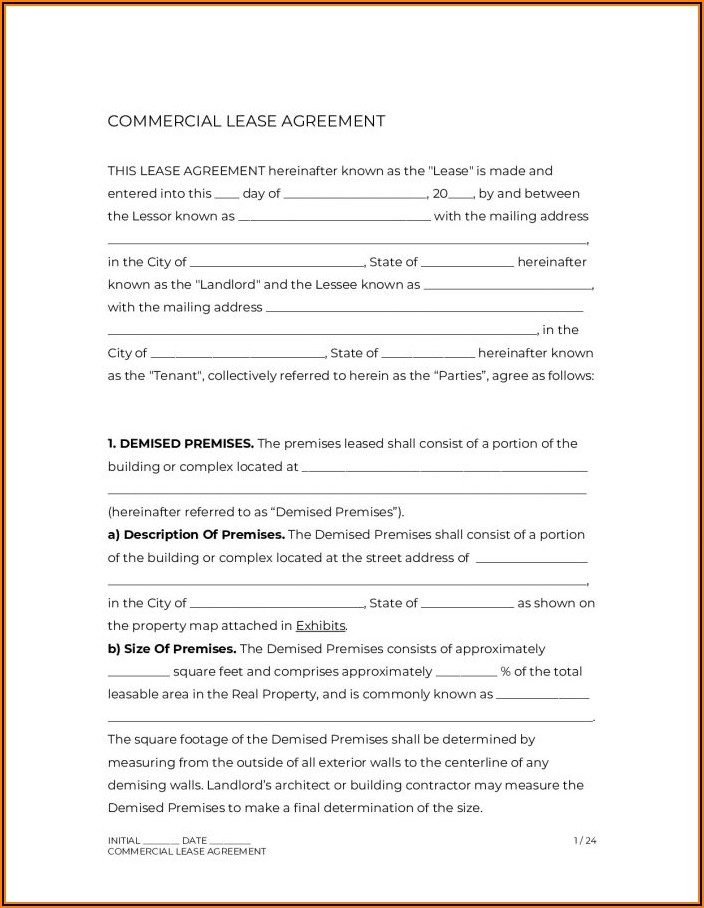 Commercial Lease Agreement Pdf India