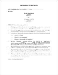 Commercial Loan Broker Agreement Template