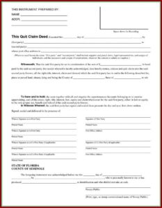 Cook County Quit Claim Deed Form