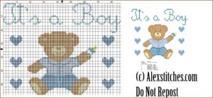 Cross Stitch Birth Announcement Boy Patterns Free