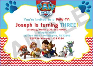 Customizable Downloadable Paw Patrol Invitation Template