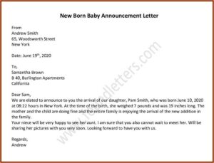 Death Announcement Letter Template