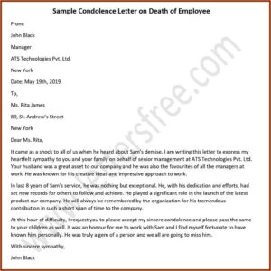 Death Notice Sample Email