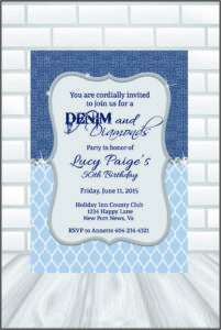 Denim And Diamonds Invitation Templates Free