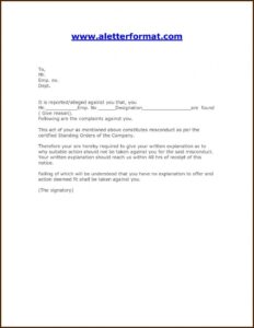 Disciplinary Letter Template For Misconduct