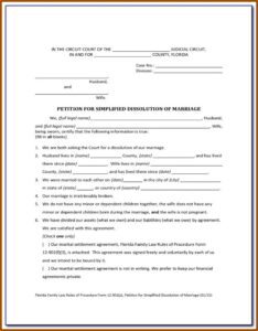 Dissolution Of Marriage Florida Forms Hillsborough County