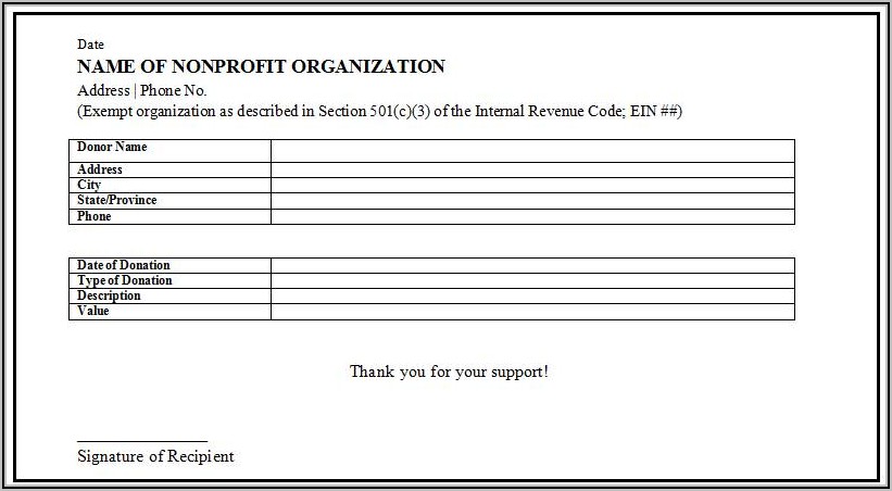 Donation Thank You Letter Nonprofit Template