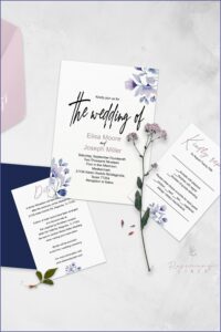 Dusty Blue And Blush Wedding Invitations