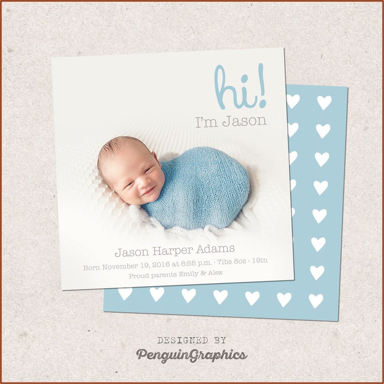 Etsy Baby Announcement Cards